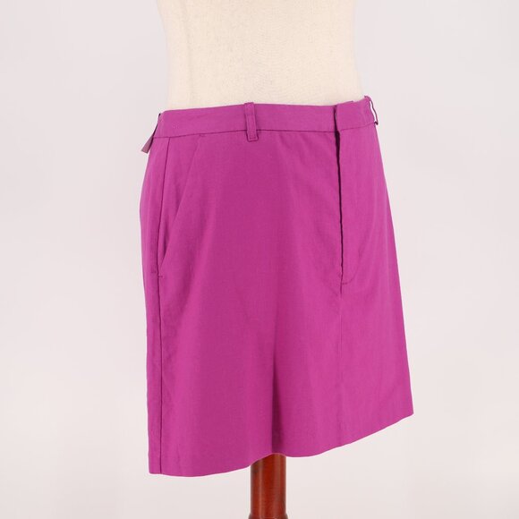 NWT BANANA REPUBLIC FACTORY Linen Blend Mini Skirt in Dark Magenta Size 16 - Picture 3 of 9